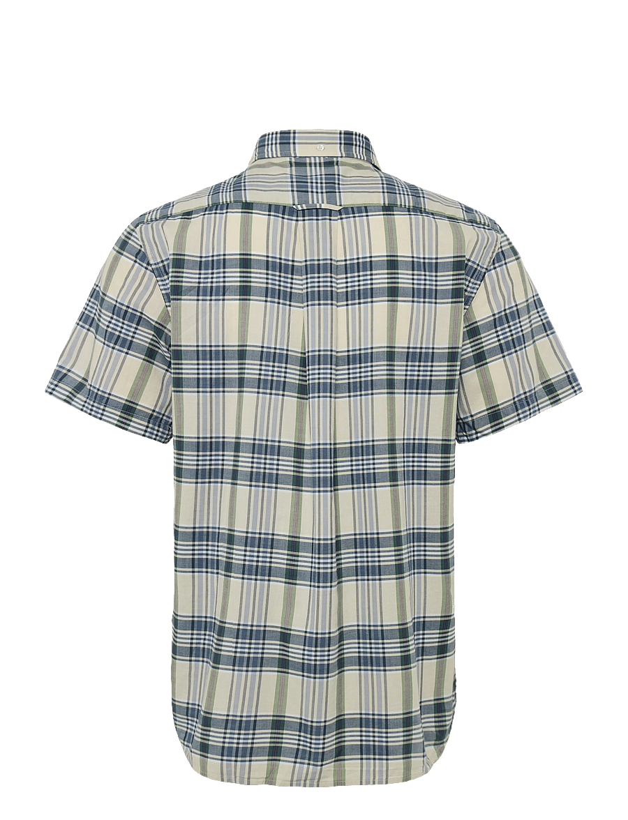 Gant - REG INDIAN MADRAS CHECK SS SHIRT - kortærmede skjorter - faded denim - 2