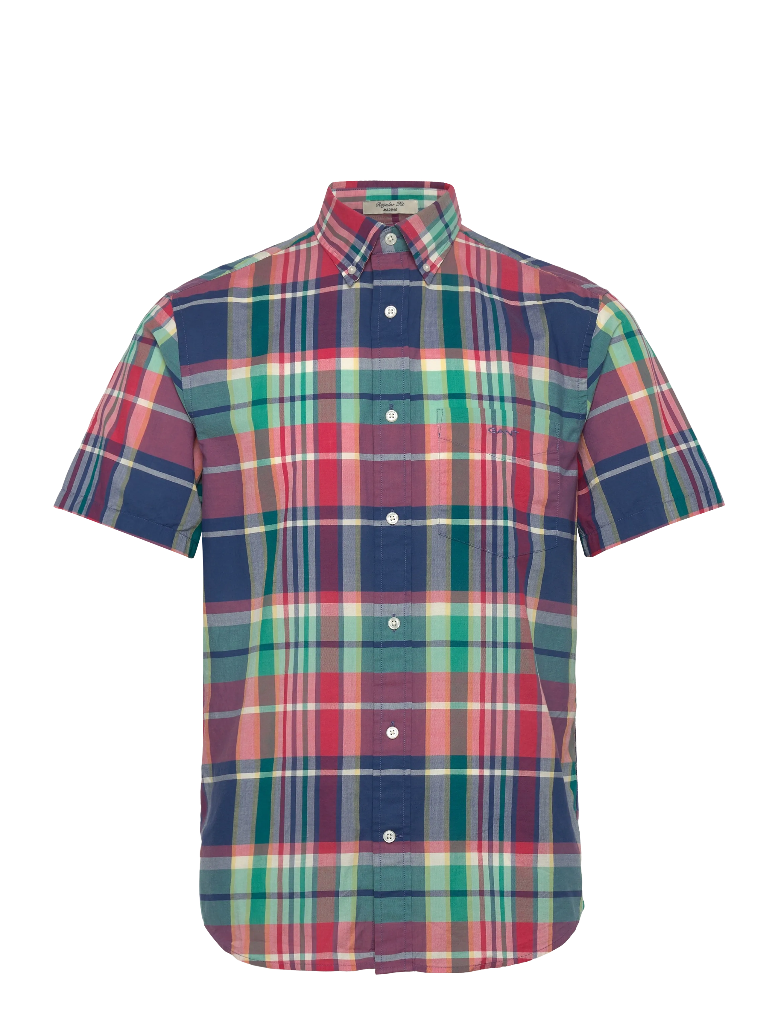 GANT REG INDIAN MADRAS CHECK SS SHIRT - Kleidung - ROSE RED / multi