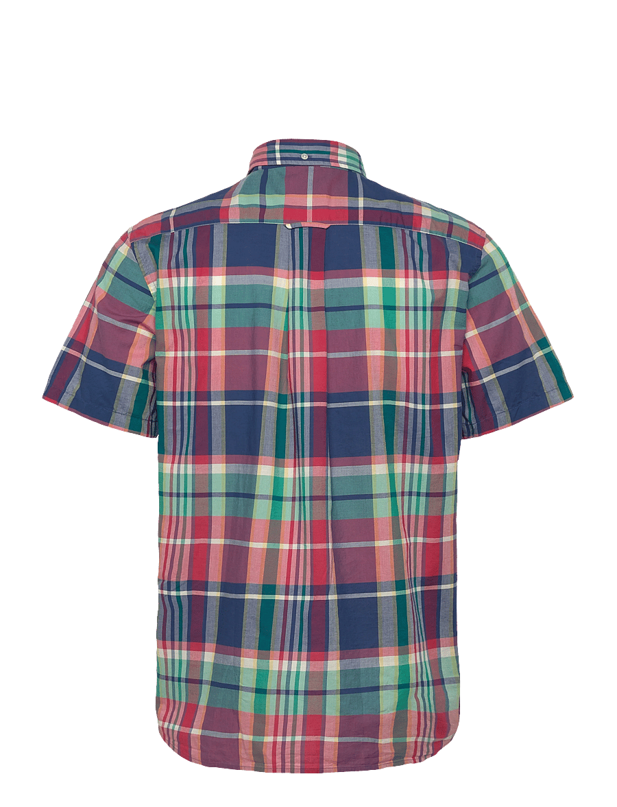 Gant - REG INDIAN MADRAS CHECK SS SHIRT - stutterma skyrtur - rose red - 2