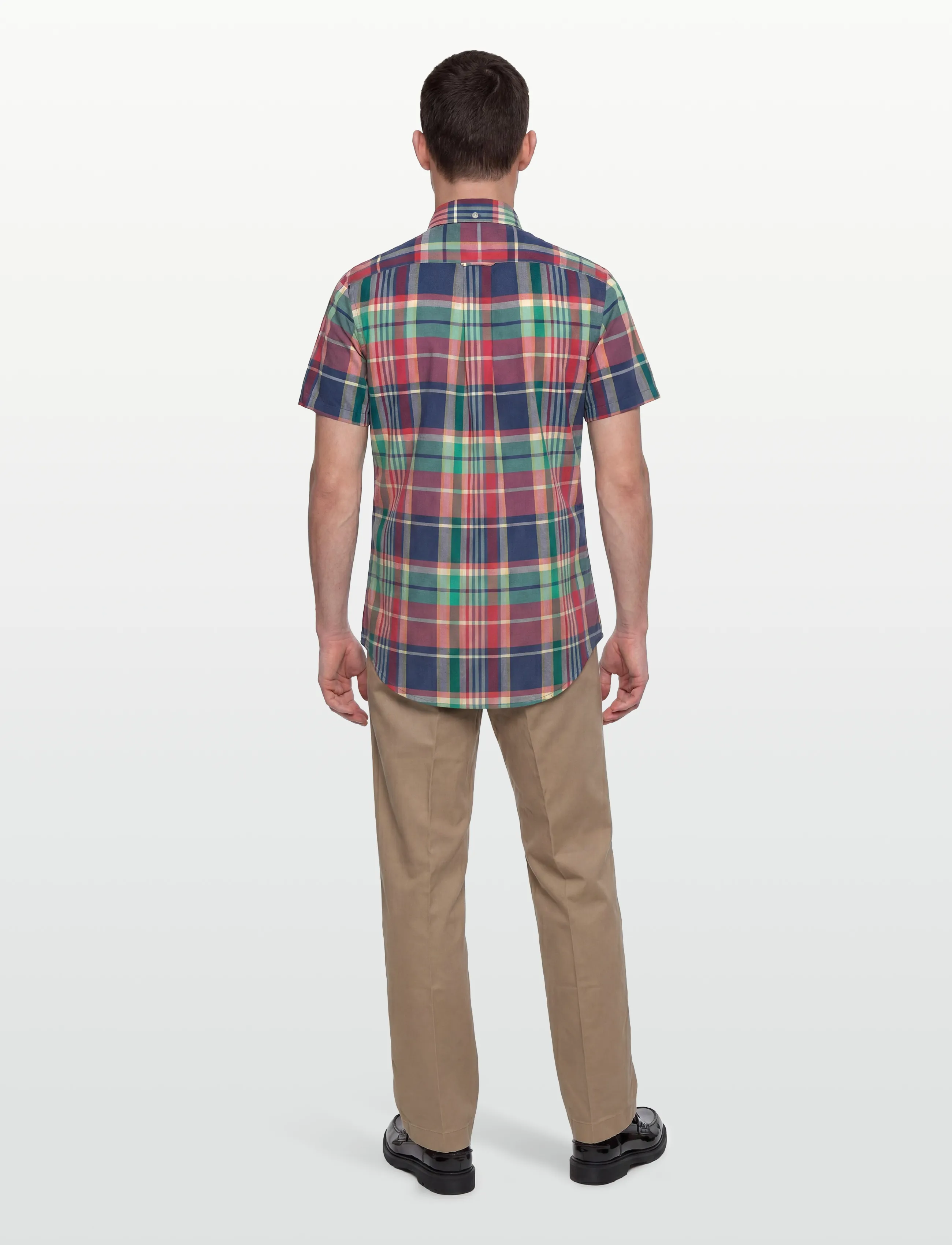 Gant - REG INDIAN MADRAS CHECK SS SHIRT - short-sleeved shirts - rose red - 4