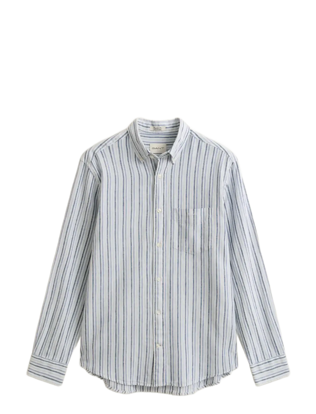 Gant REG COTTON LINEN STRIPE SHIRT - Skjorter - VINTAGE BLUE / blue