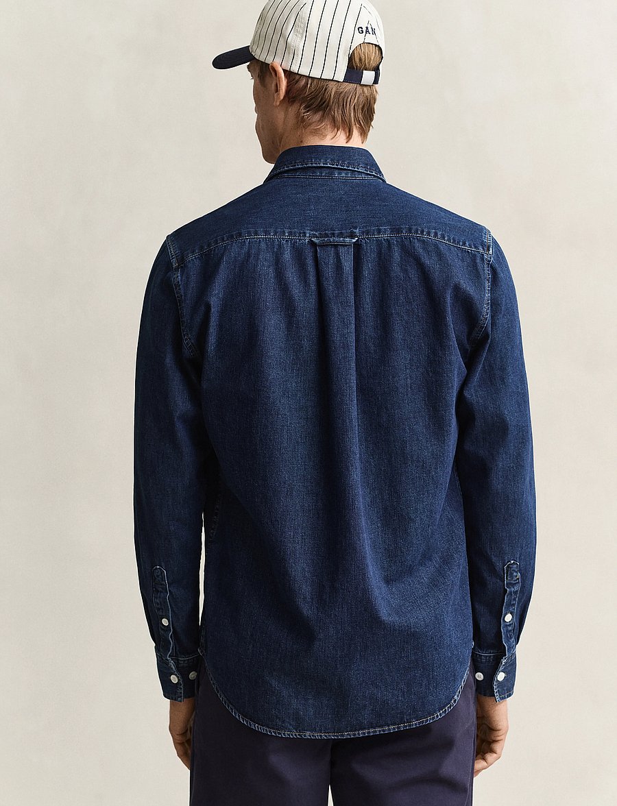 Gant - REG DENIM SHIRT - denimskjorter - dark blue worn in - 2