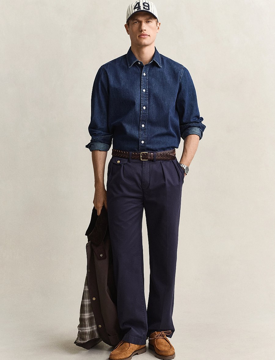 Gant - REG DENIM SHIRT - denimskjorter - dark blue worn in - 4