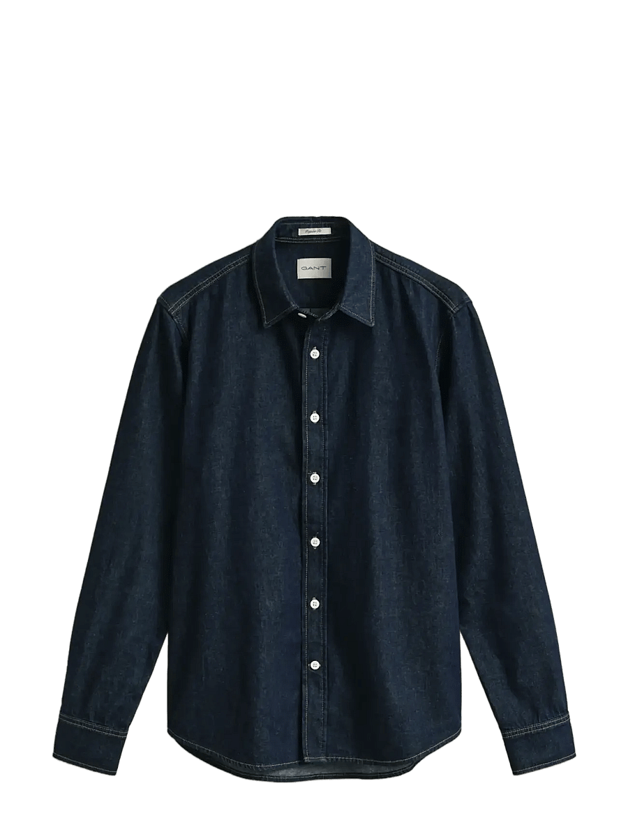 Gant - REG DENIM SHIRT - denim shirts - dark indigo - 1
