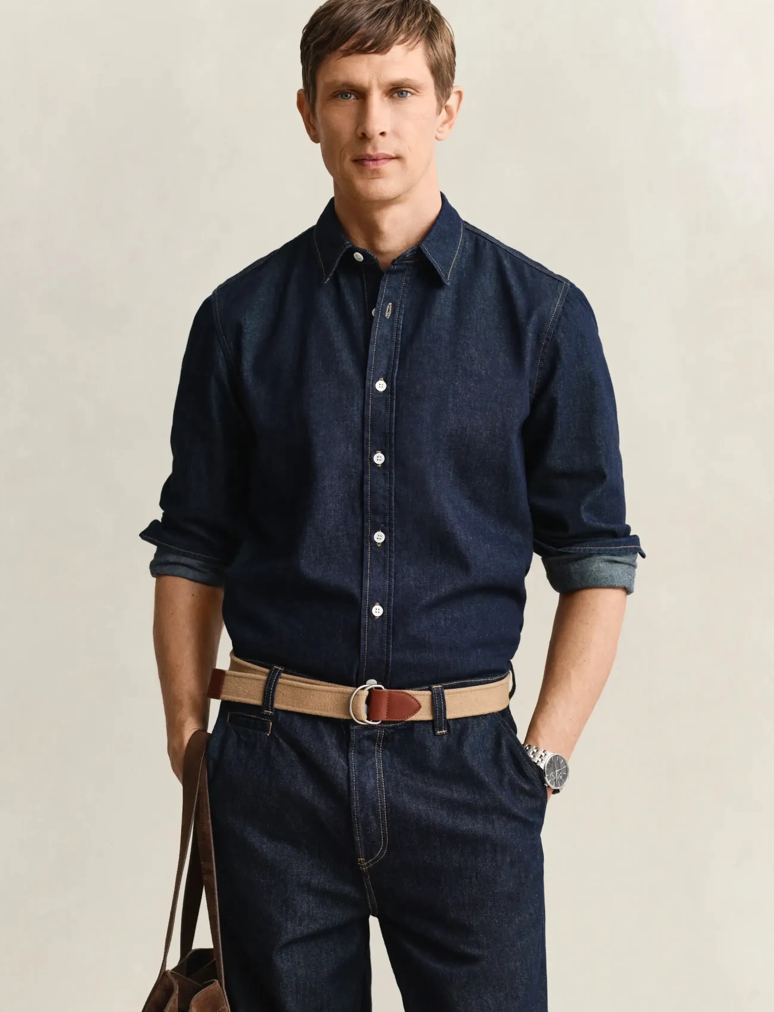 GANT REG DENIM SHIRT - Hemden - DARK INDIGO / navy