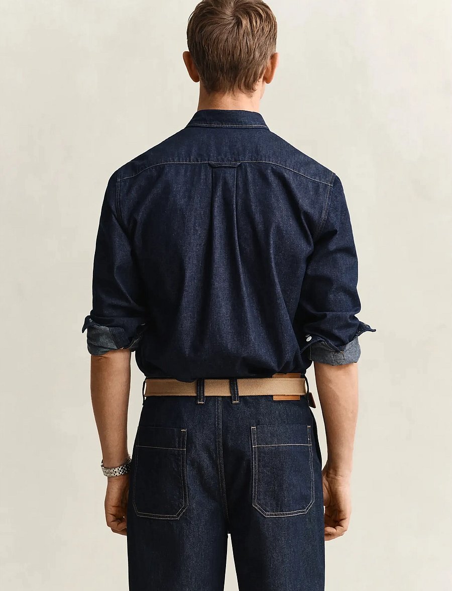 Gant - REG DENIM SHIRT - denim shirts - dark indigo - 2