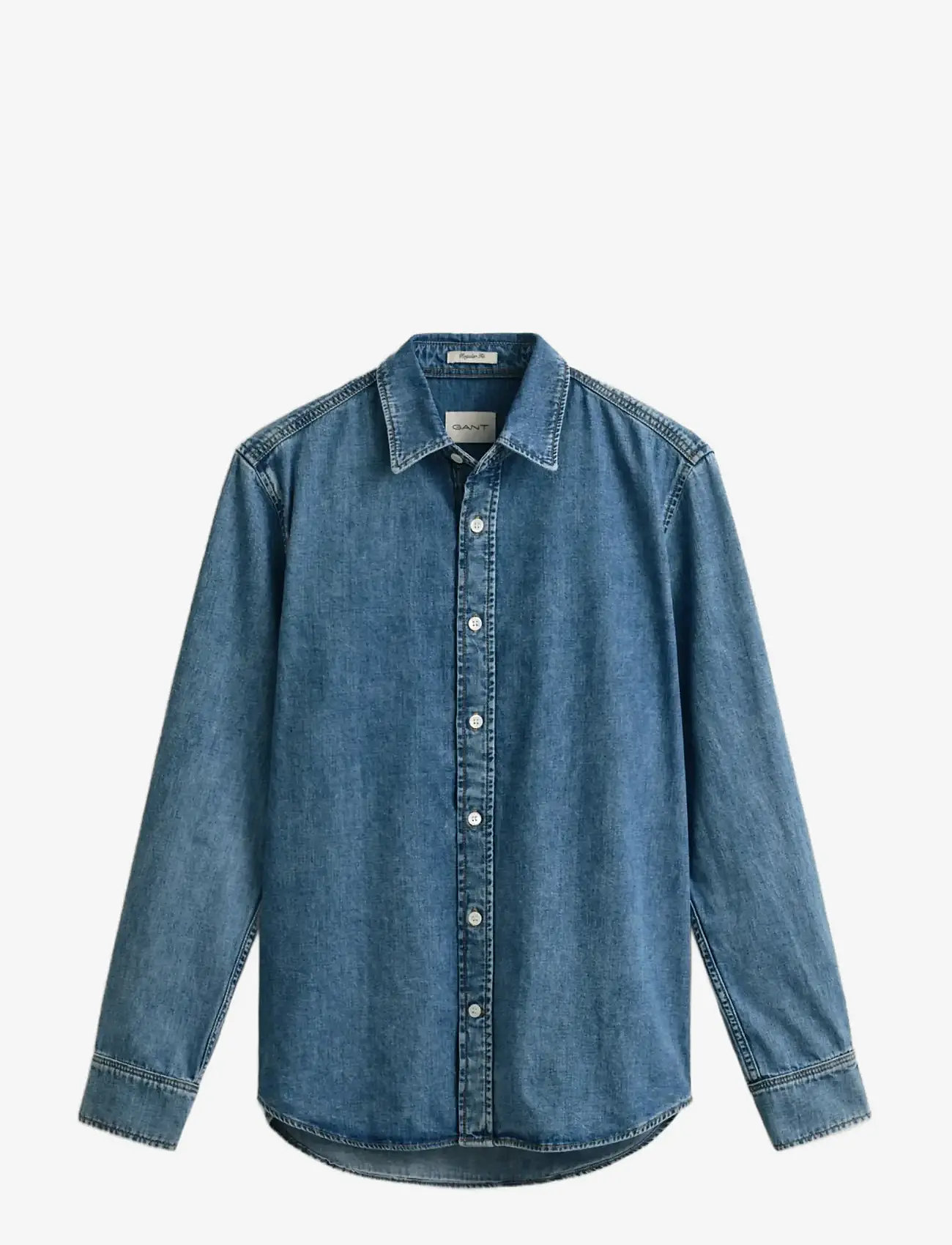 Gant - REG DENIM SHIRT - denimskjorter - semi light blue worn in - 1