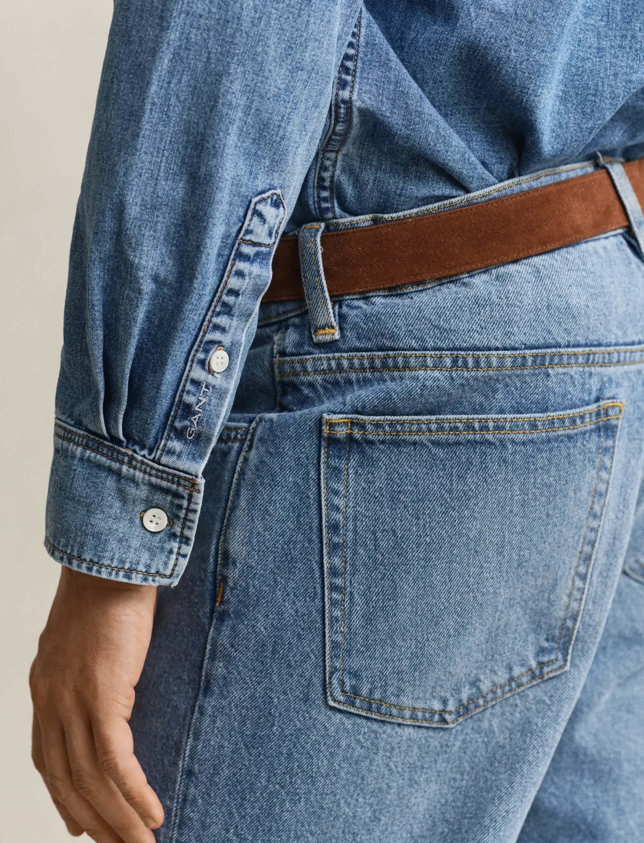 Gant - REG DENIM SHIRT - denimskjorter - semi light blue worn in - 3
