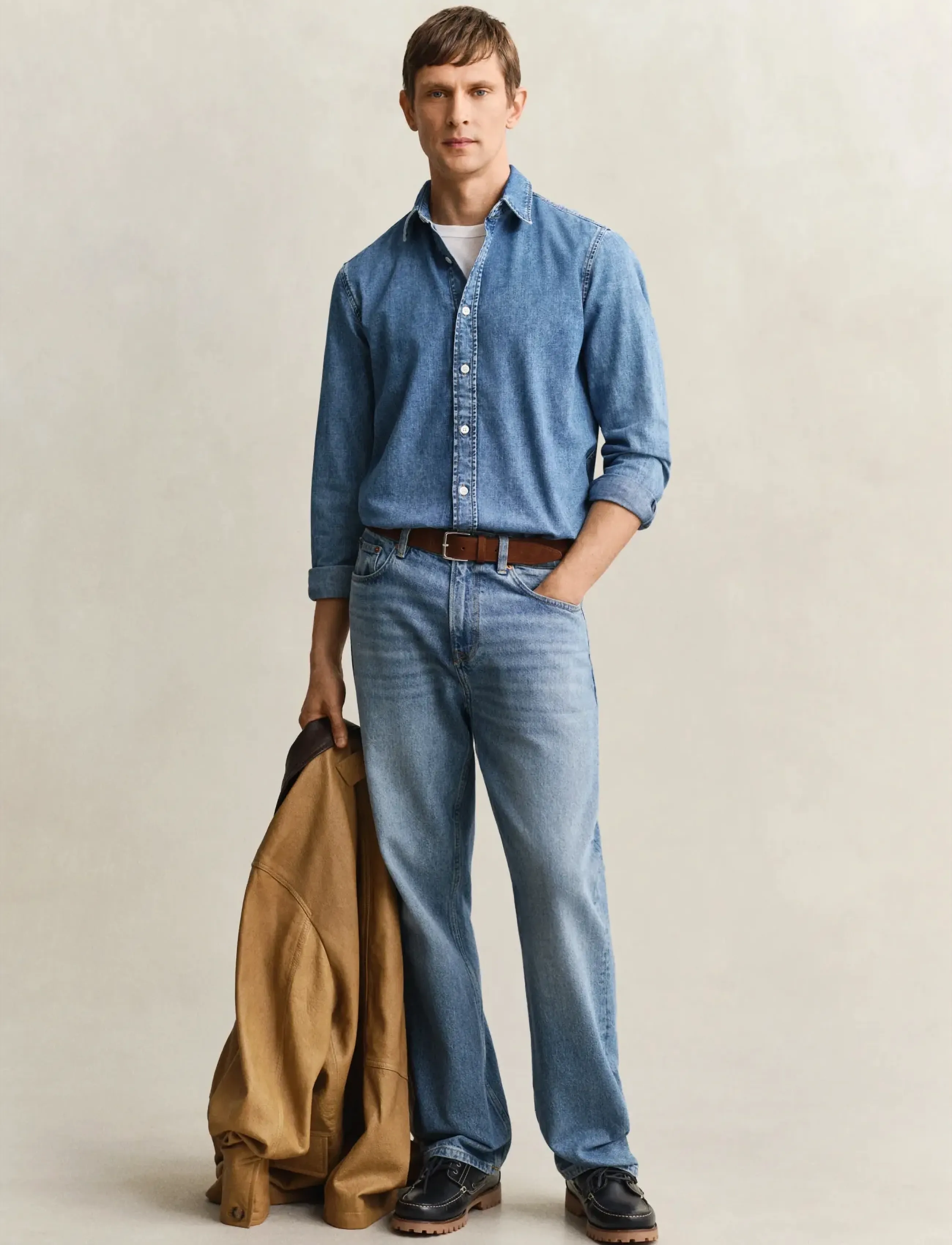 Gant - REG DENIM SHIRT - denimskjorter - semi light blue worn in - 4