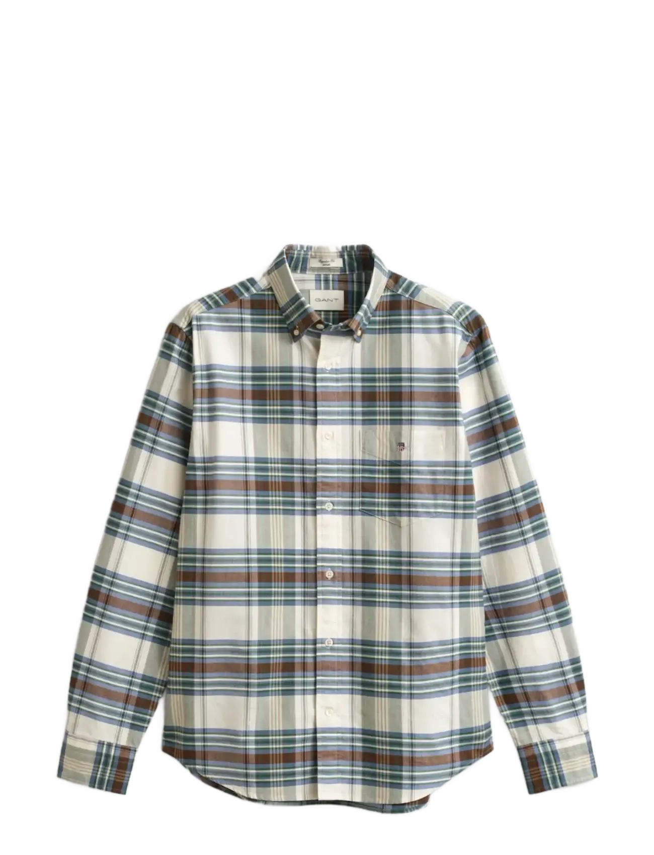 REG OXFORD CHECK SHIRT - WOODY GREEN