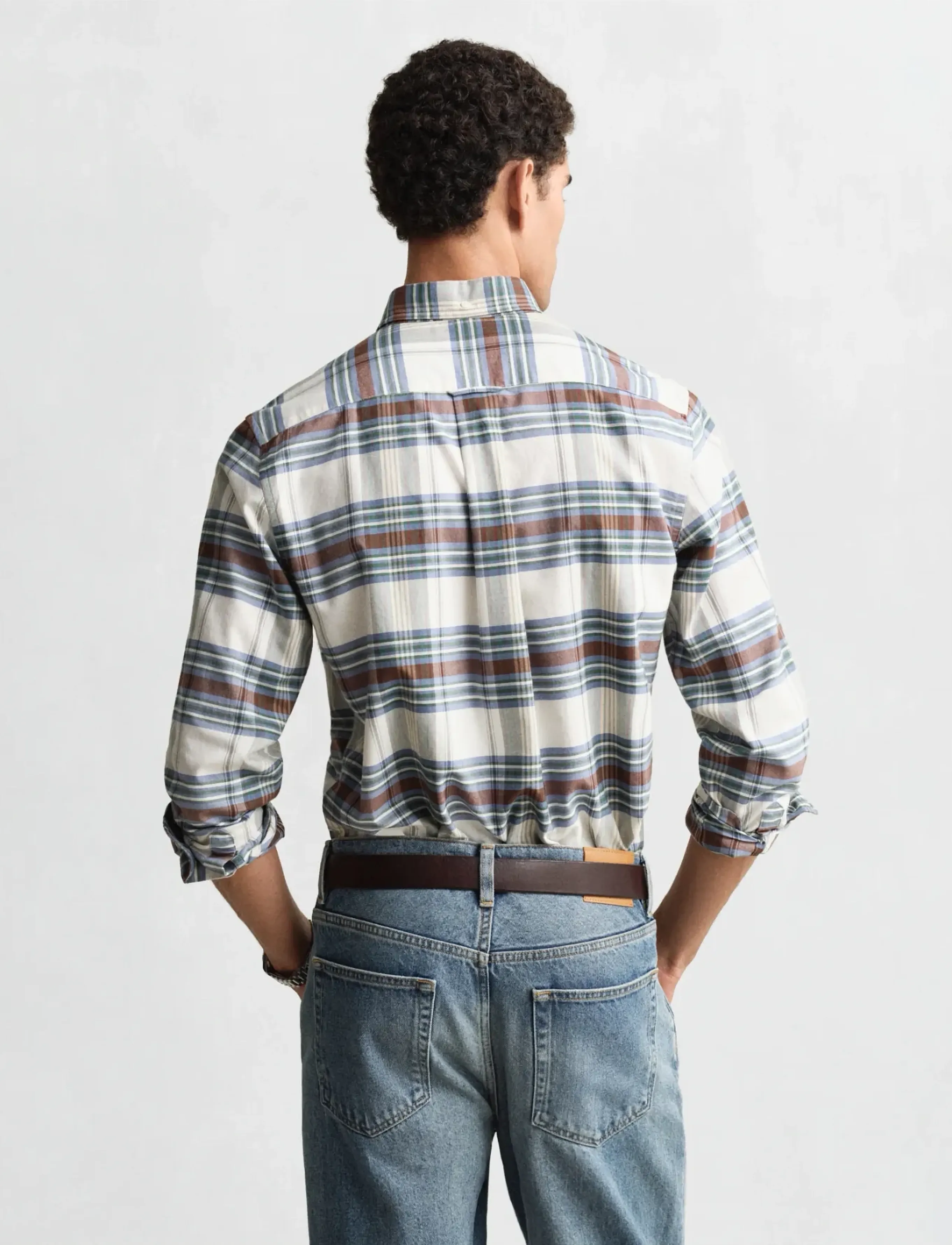 Gant - REG OXFORD CHECK SHIRT - karierte hemden - woody green - 2