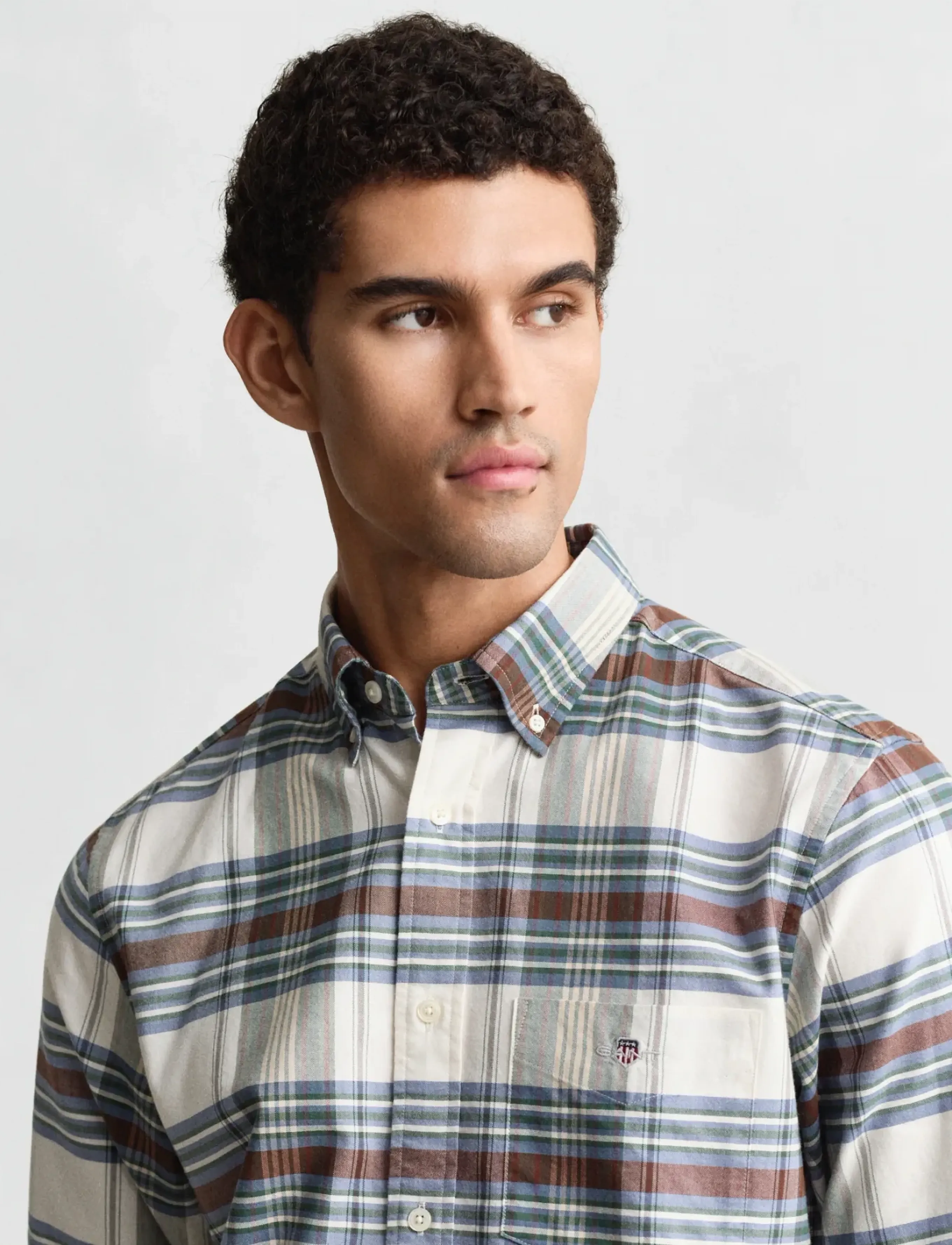 Gant - REG OXFORD CHECK SHIRT - karierte hemden - woody green - 3