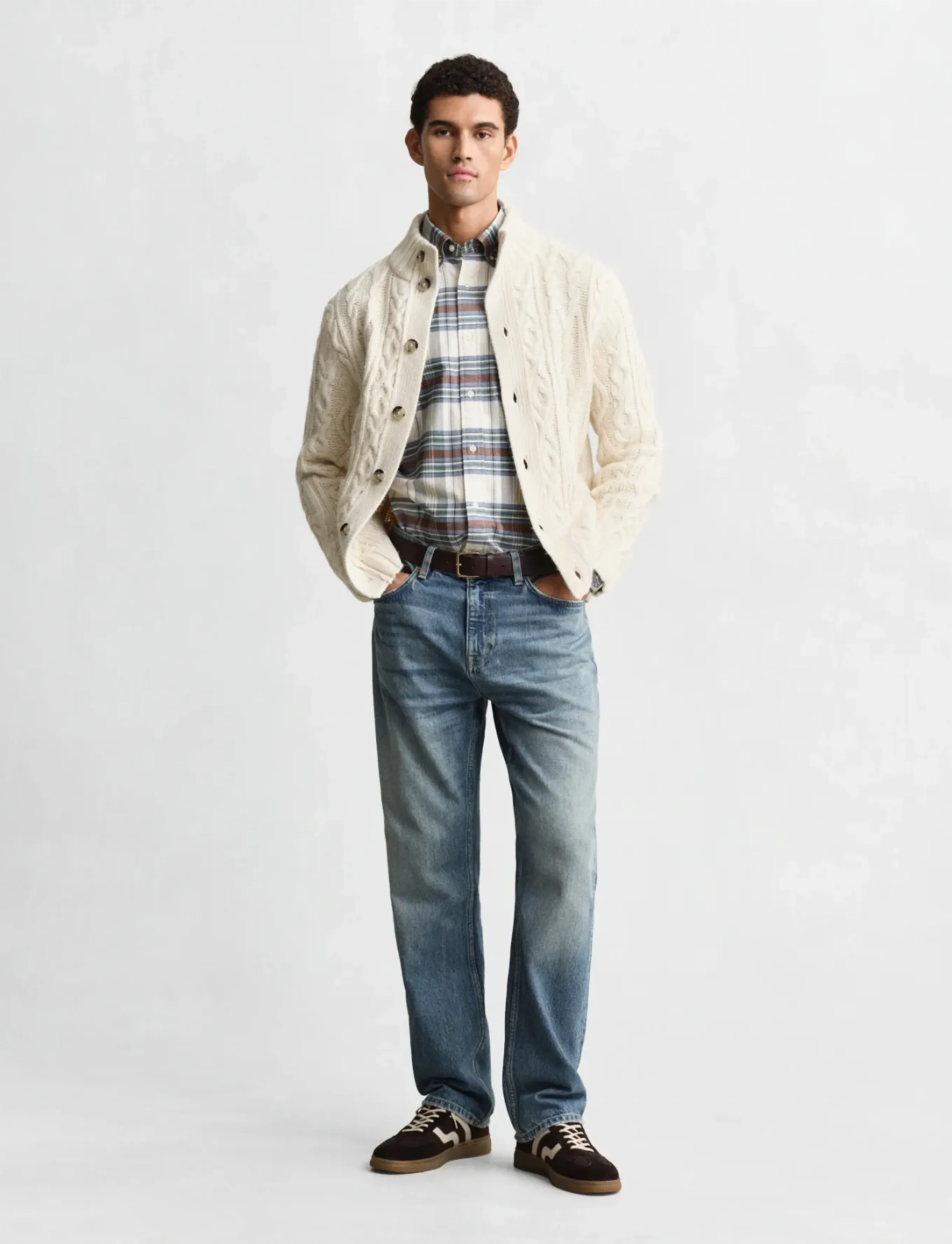 Gant - REG OXFORD CHECK SHIRT - karierte hemden - woody green - 4