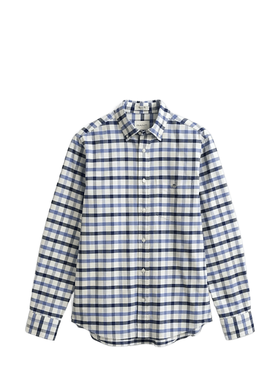 Gant - REG OXFORD CHECK SHIRT - oxford skjorter - faded denim - 1
