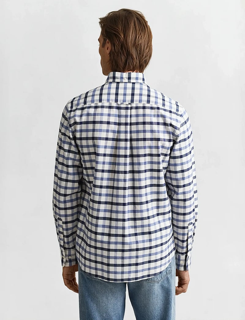 GANT - REG OXFORD CHECK SHIRT - basic skjorter - faded denim - 2