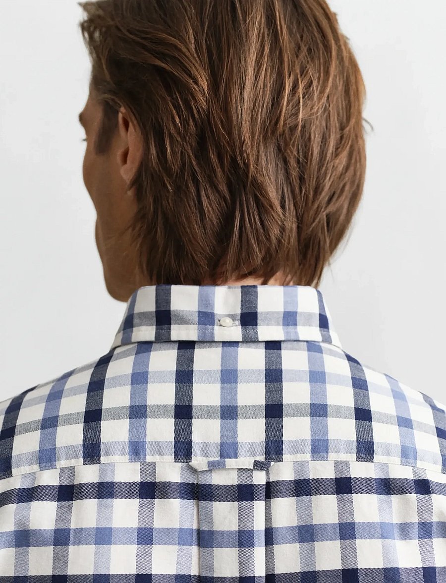 Gant - REG OXFORD CHECK SHIRT - oxford skjorter - faded denim - 3