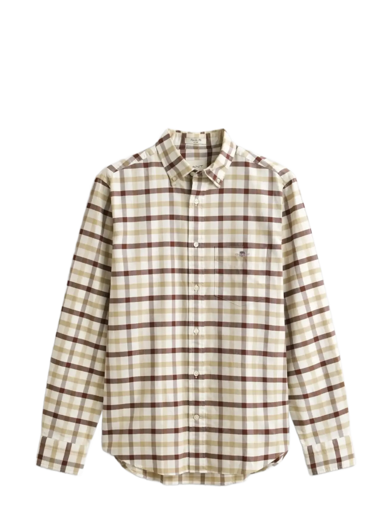 GANT REG OXFORD CHECK SHIRT - GANT - MAHOGANY BROWN / brown