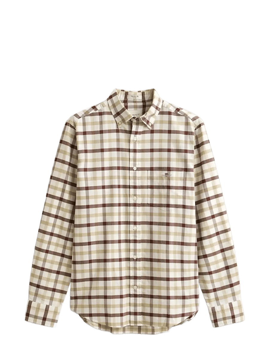 Gant - REG OXFORD CHECK SHIRT - oksfordo marškiniai - mahogany brown - 1