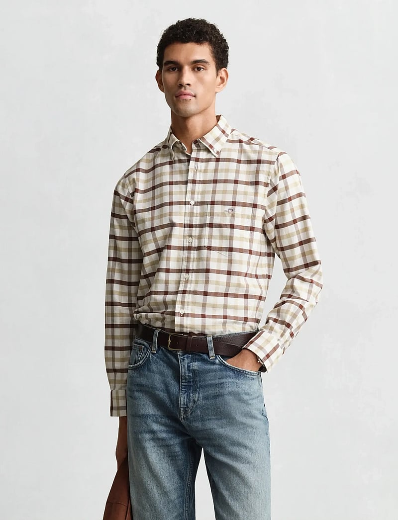 GANT - REG OXFORD CHECK SHIRT - oxford-hemden - mahogany brown - 0