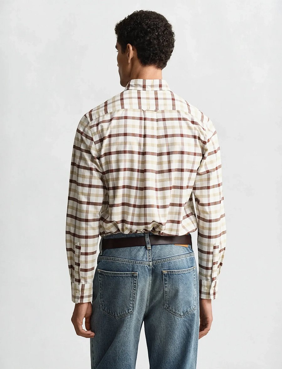 Gant - REG OXFORD CHECK SHIRT - oksfordo marškiniai - mahogany brown - 2