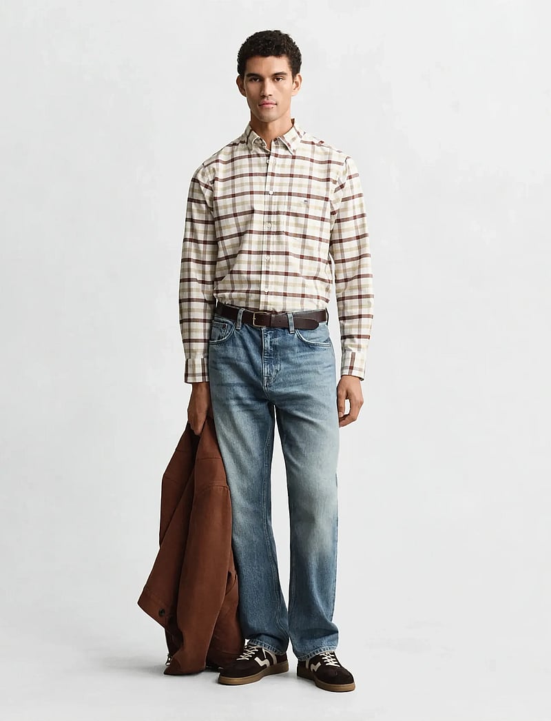 GANT - REG OXFORD CHECK SHIRT - oxford-hemden - mahogany brown - 4