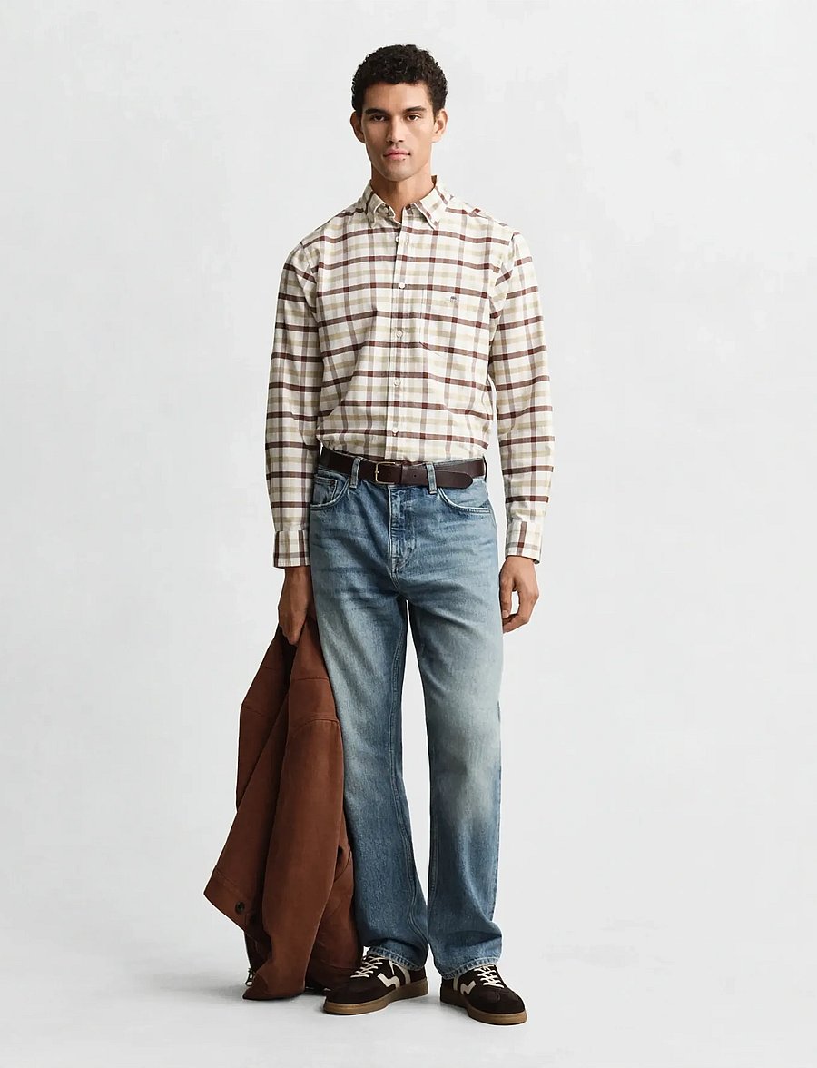 Gant - REG OXFORD CHECK SHIRT - oksfordo marškiniai - mahogany brown - 4
