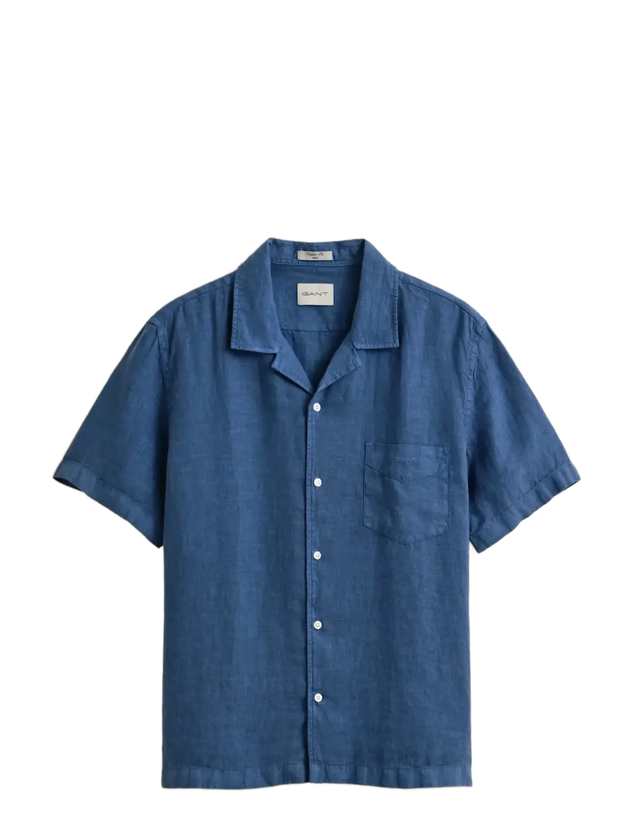 Gant REG GMNT DYED LINEN SS CAMP SHIRT - Kleidung - VINTAGE BLUE / blue