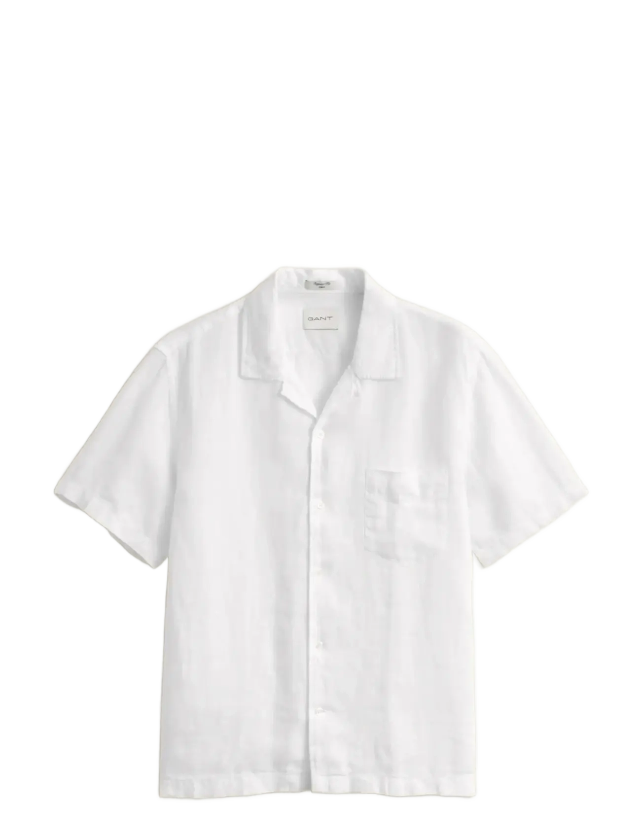 Gant REG GMNT DYED LINEN SS CAMP SHIRT - Kleidung - WHITE / white