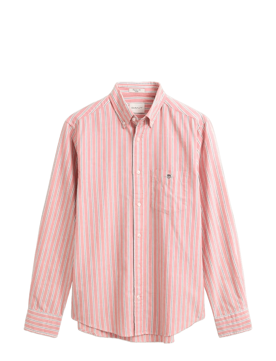Gant - REG CLASSIC OXFORD STRIPE SHIRT - gestreifte hemden - maple fire - 0