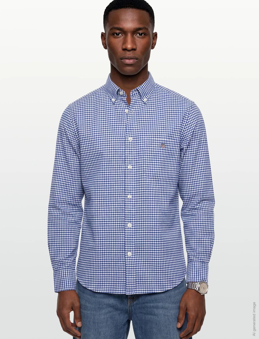Gant - REG CLASSIC OXFORD CHECK - oxford-skjortor - college blue - 3