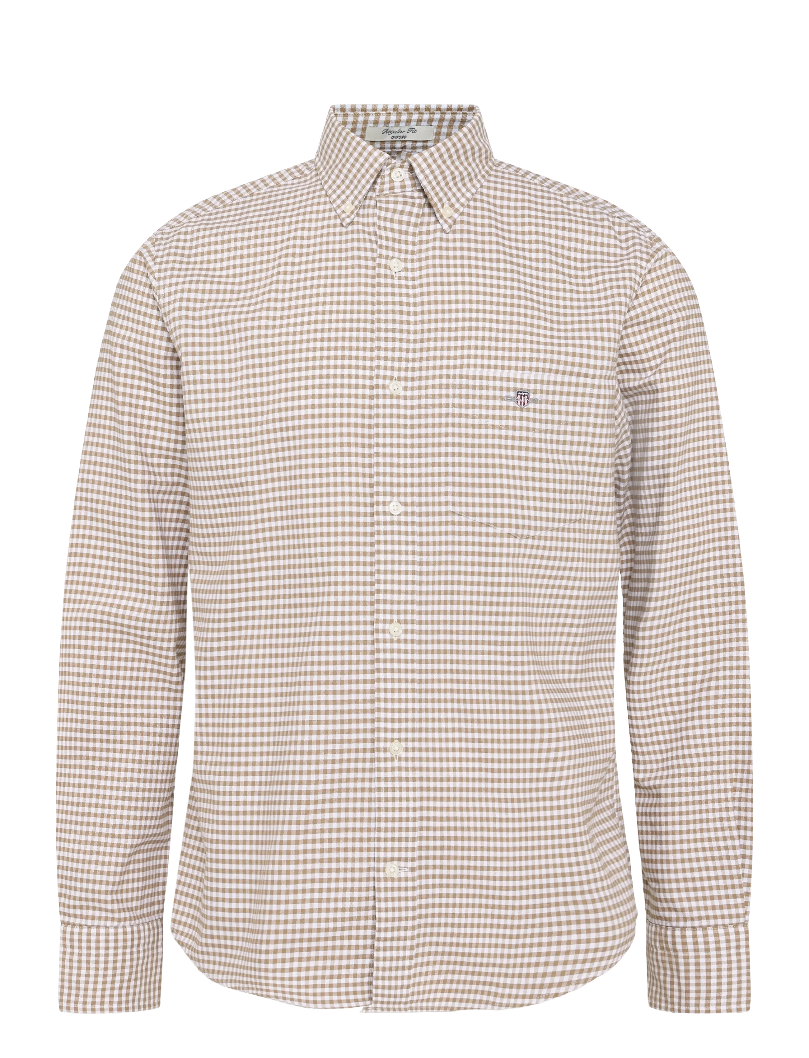 Gant REG CLASSIC OXFORD CHECK - Skjortor - LIGHT TAUPE / beige