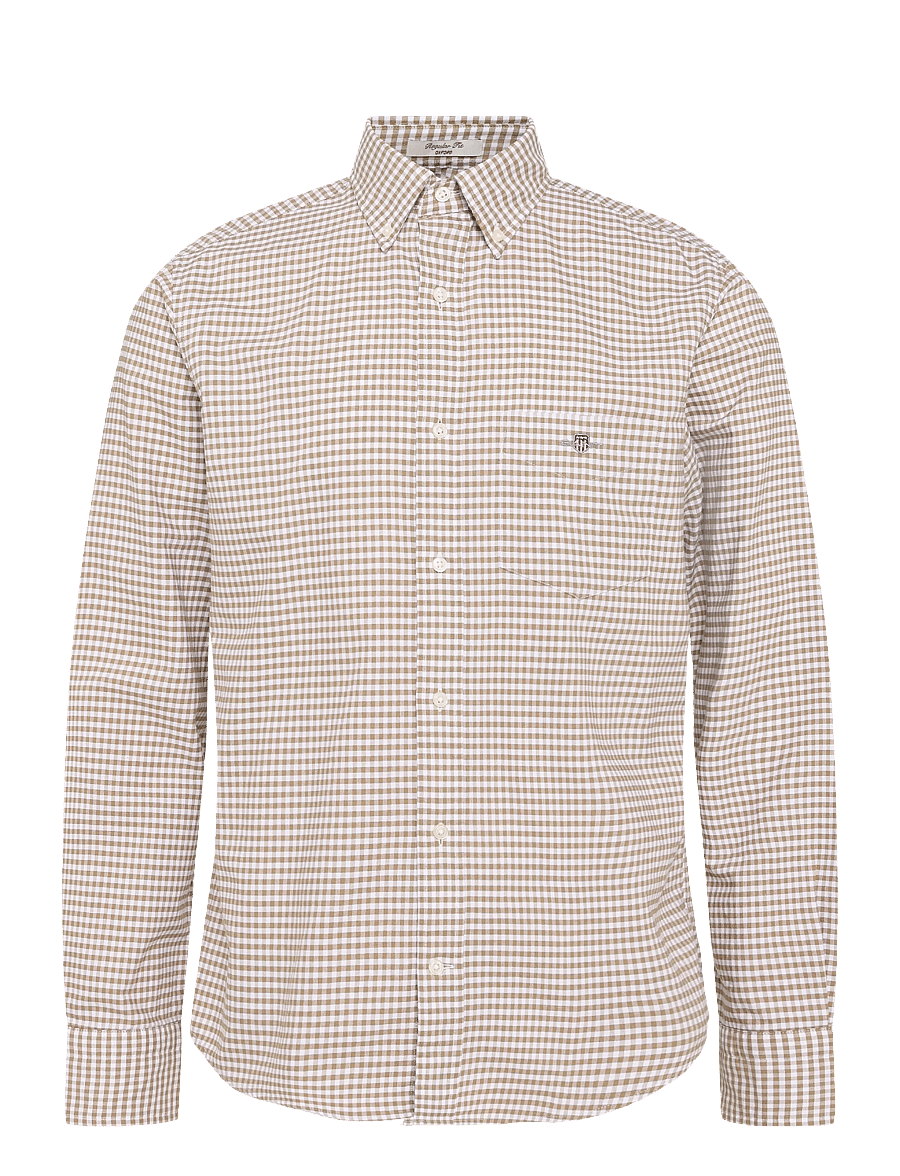 Gant - REG CLASSIC OXFORD CHECK - oxford-skjortor - light taupe - 0