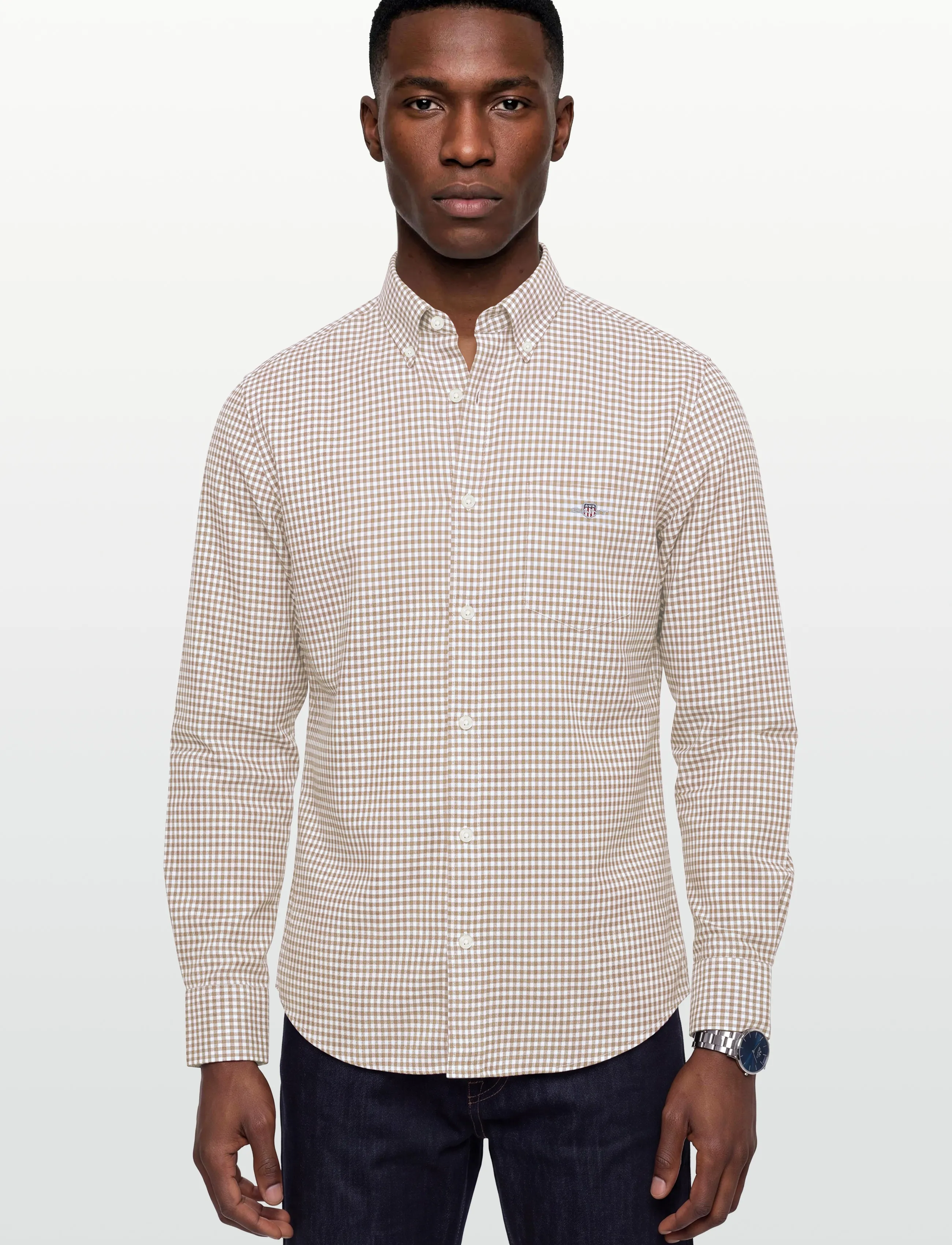 Gant - REG CLASSIC OXFORD CHECK - oxford shirts - light taupe - 3