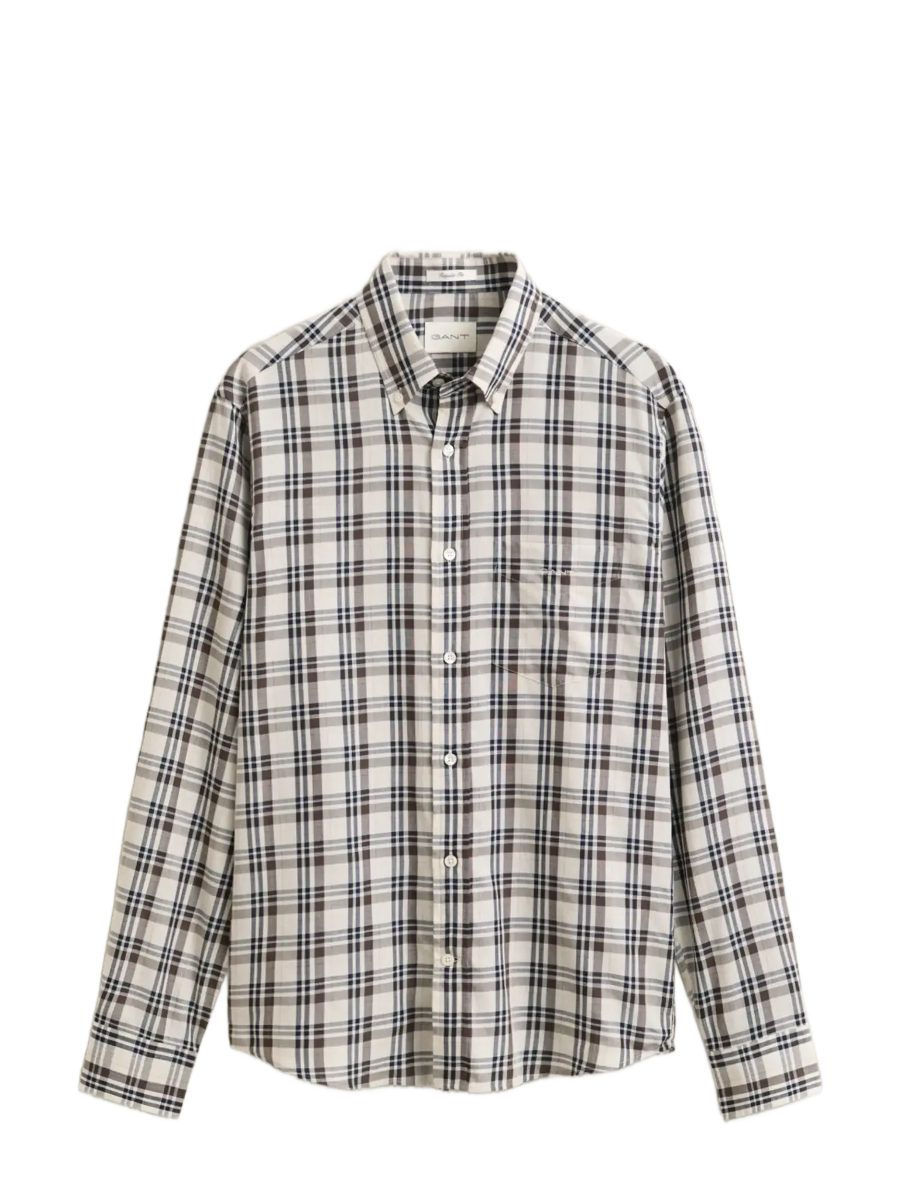 Gant REG TWILL CHECK SHIRT - Ruudulised särgid - SAND / beige