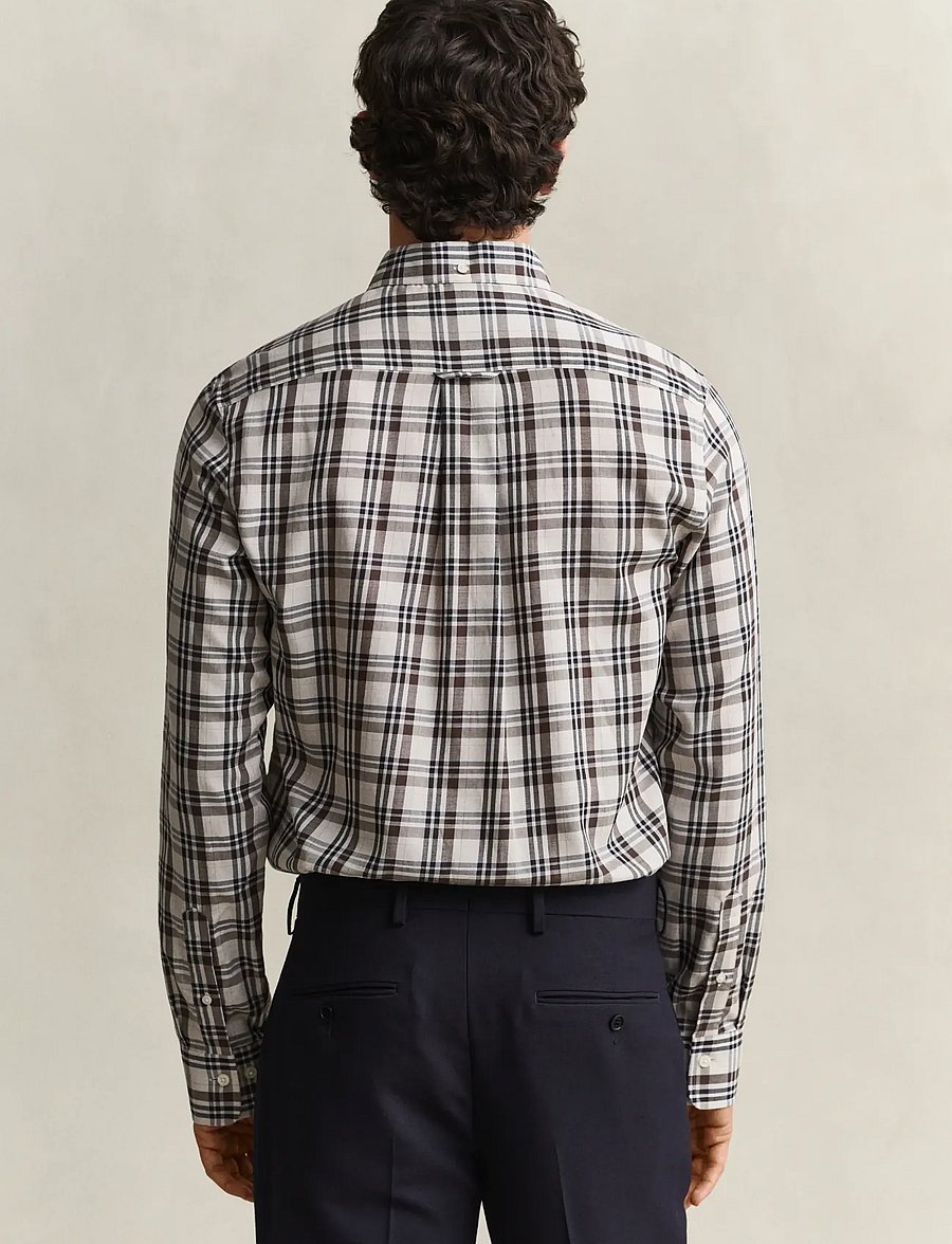 Gant - REG TWILL CHECK SHIRT - checkered shirts - sand - 3