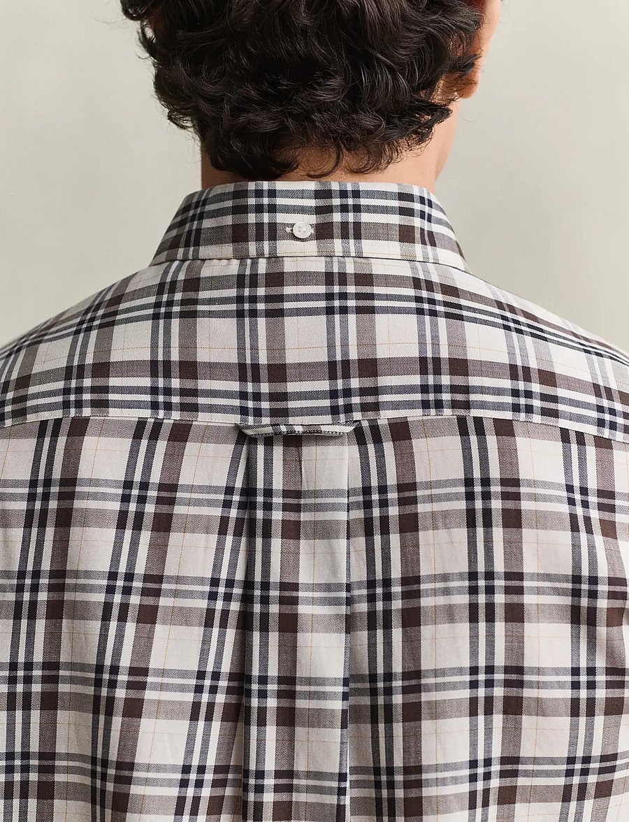 Gant - REG TWILL CHECK SHIRT - checkered shirts - sand - 4