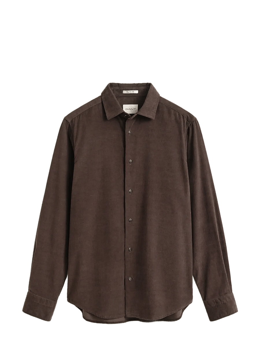 Gant - REG BABY CORD SHIRT - chemises en velours côtelé - shadow brown - 0