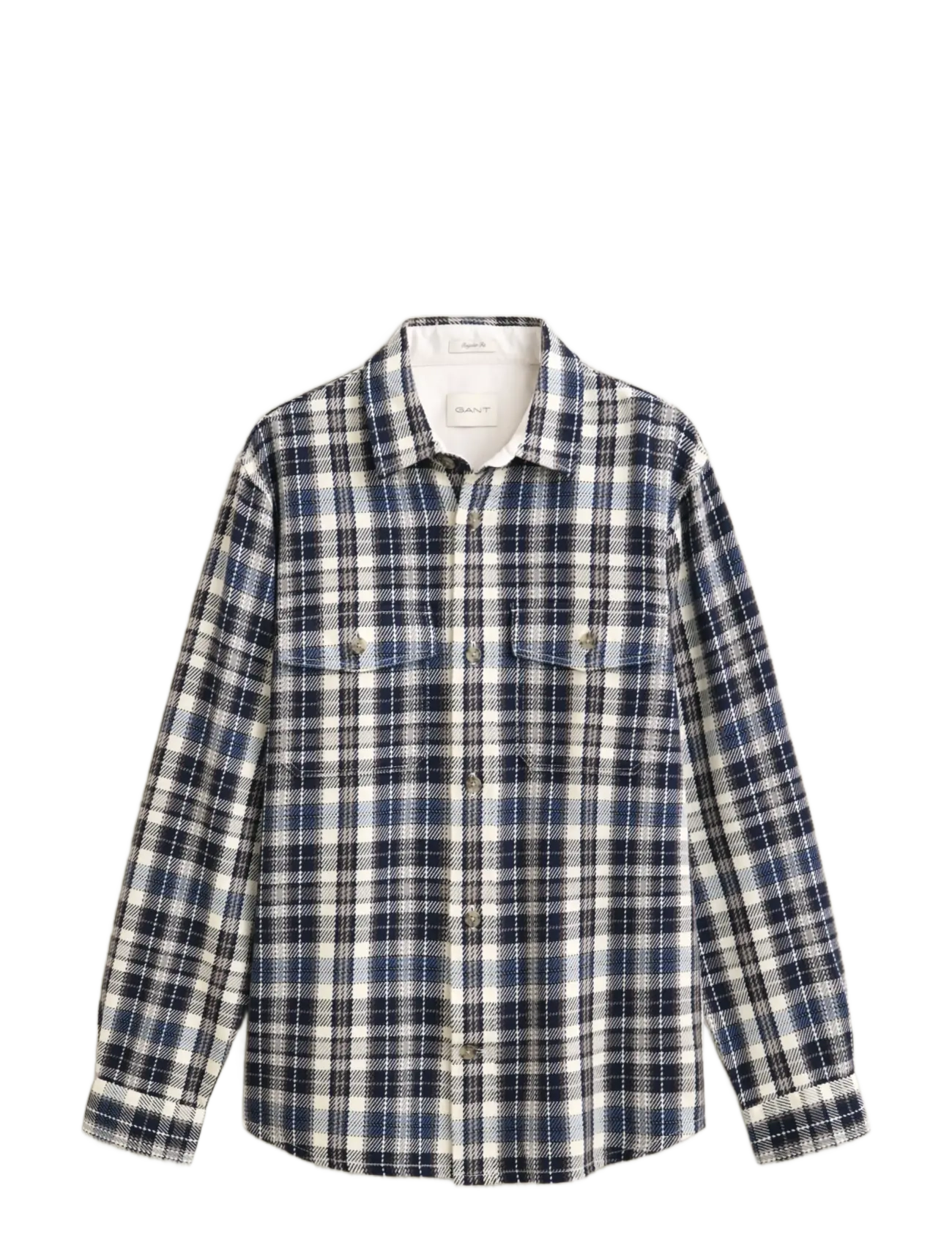 Gant Twill Check Overshirt, XXL, Oberteile, Marineblau - Overshirts, Männerswear