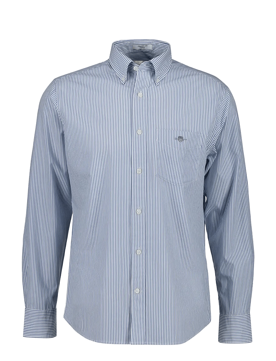 Gant - REG CLASSIC POPLIN BANKER SHIRT - striped shirts - blue horizon - 0