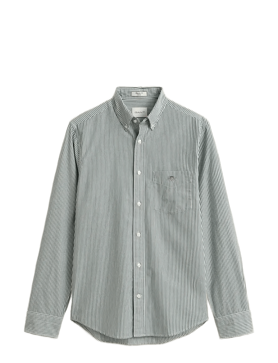 Gant - REG CLASSIC POPLIN BANKER SHIRT - randiga skjortor - dark emerald - 1