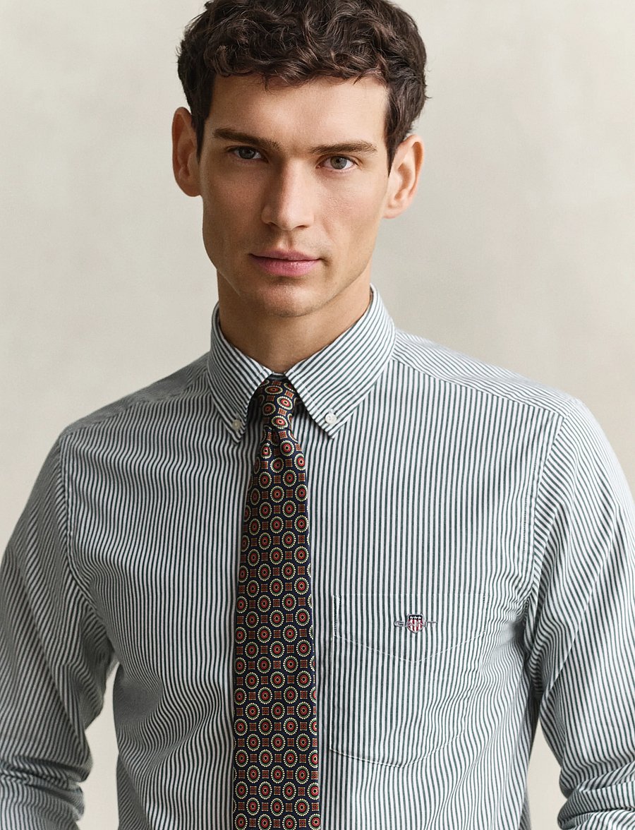 Gant - REG CLASSIC POPLIN BANKER SHIRT - dark emerald - 3