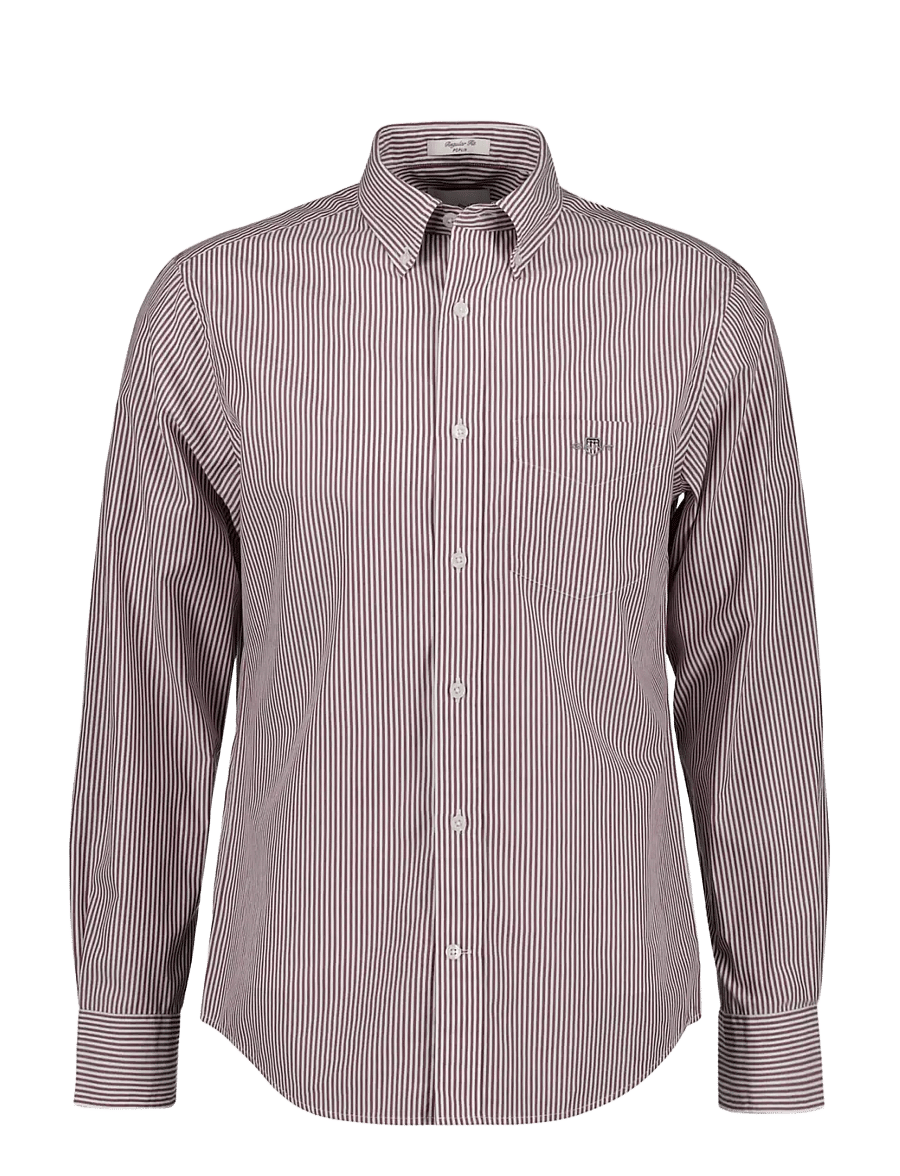 Gant - REG CLASSIC POPLIN BANKER SHIRT - striped shirts - deep grape wine - 1
