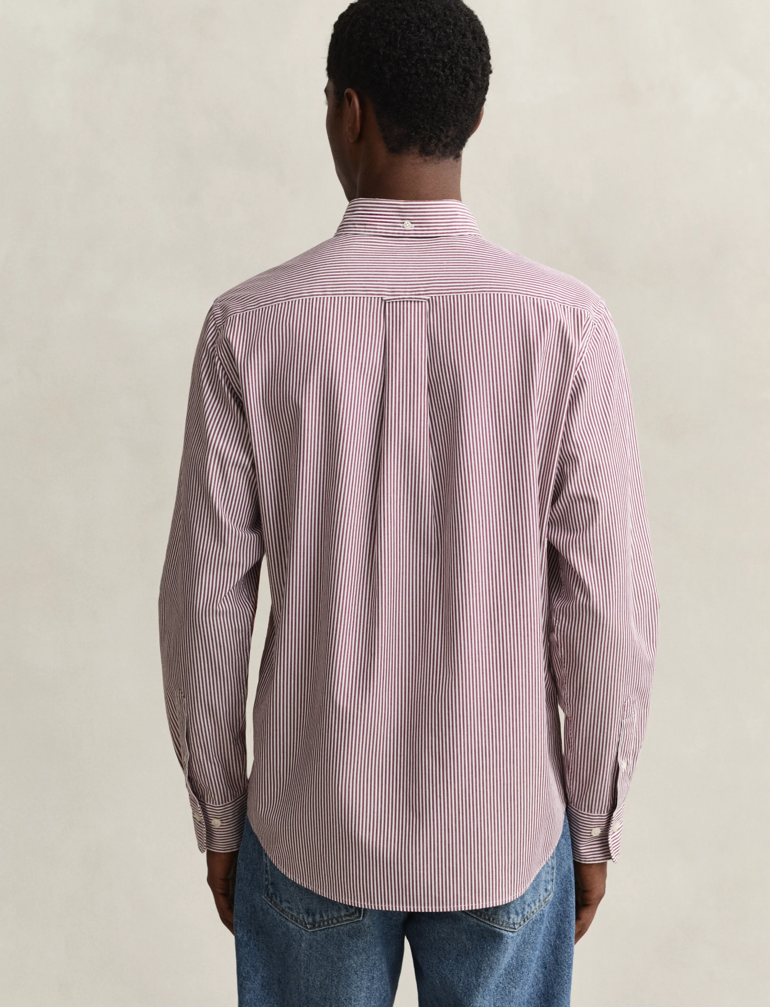Gant - REG CLASSIC POPLIN BANKER SHIRT - striped shirts - deep grape wine - 2