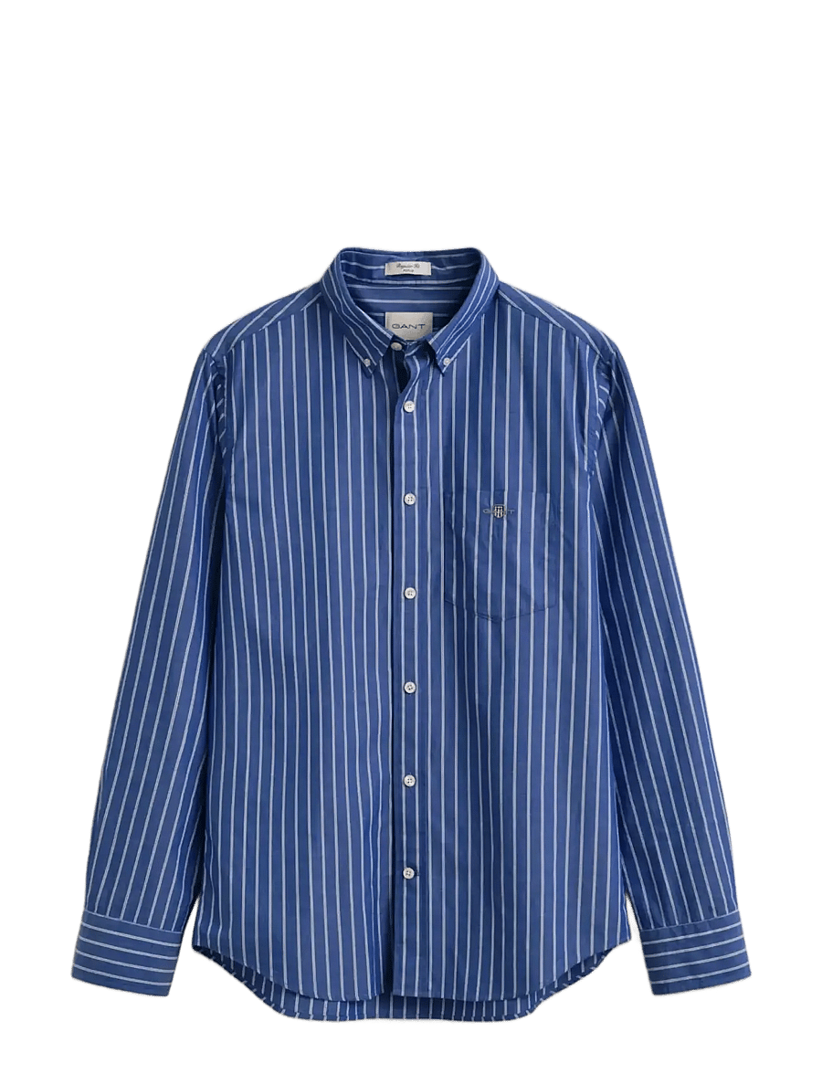 Gant - REG CLASSIC POPLIN STRIPE SHIRT - college blue - 0