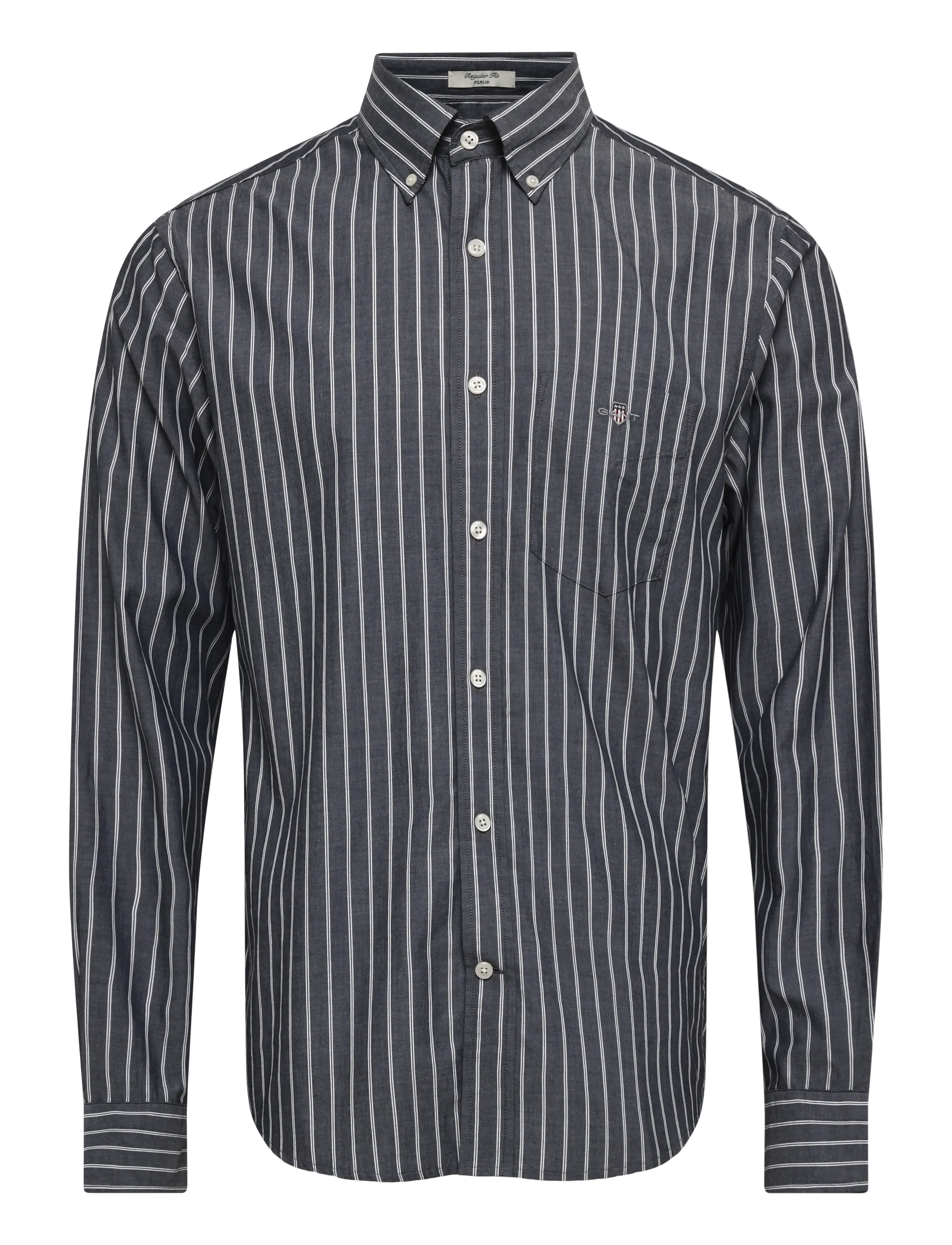 Gant Reg Classic Poplin Stripe Shirt, M, Shirts, Marineblau - Striped Männerswear