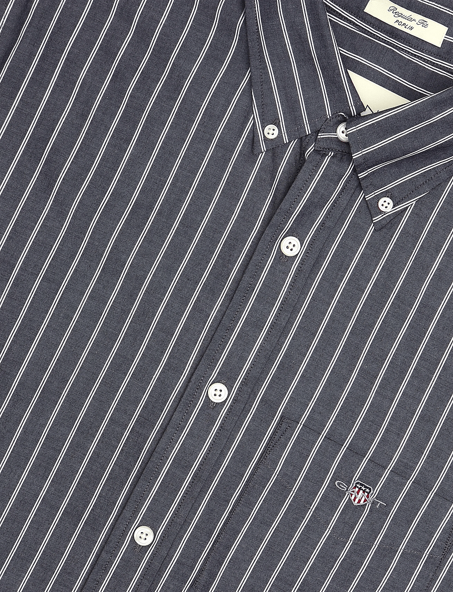Gant - REG CLASSIC POPLIN STRIPE SHIRT - randiga skjortor - evening blue - 2