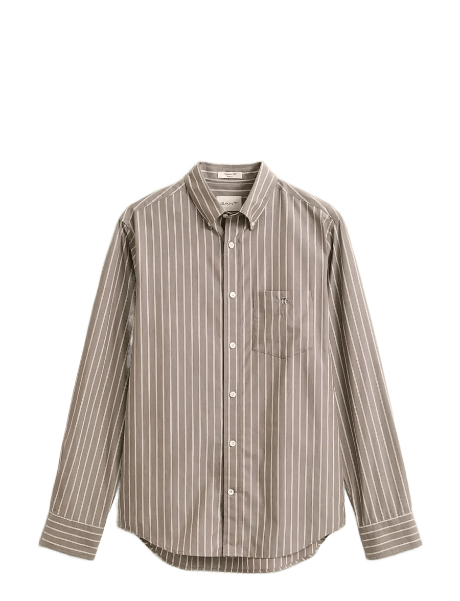 Gant - REG CLASSIC POPLIN STRIPE SHIRT - faded taupe - 0
