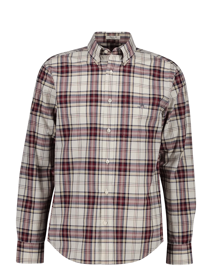 Gant - REG POPLIN CHECK SHIRT - karierte hemden - deep grape wine - 1