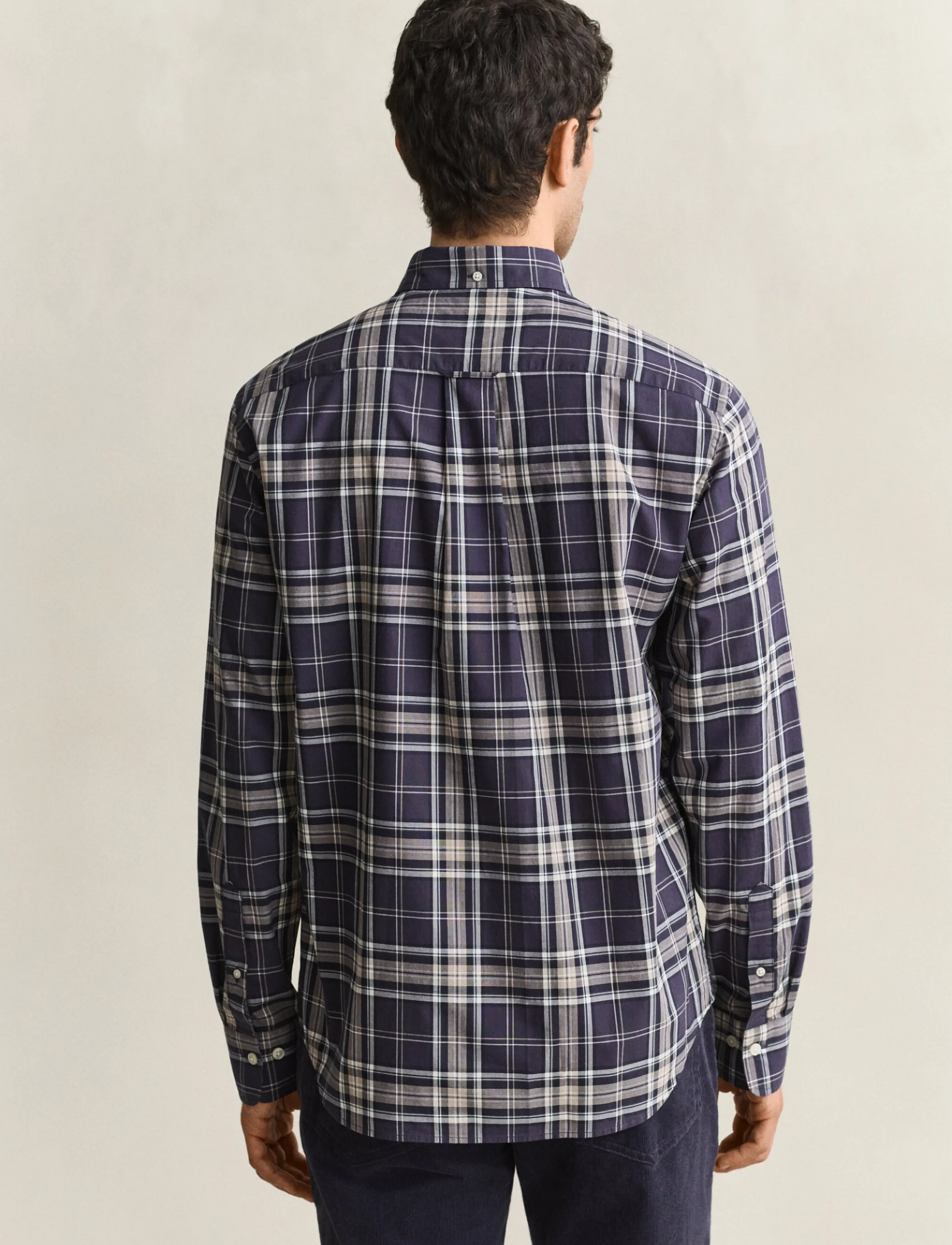 Gant - REG POPLIN CHECK SHIRT - karierte hemden - mist taupe - 2