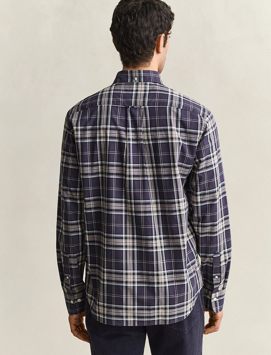 Gant - REG POPLIN CHECK SHIRT - karierte hemden - mist taupe - 2